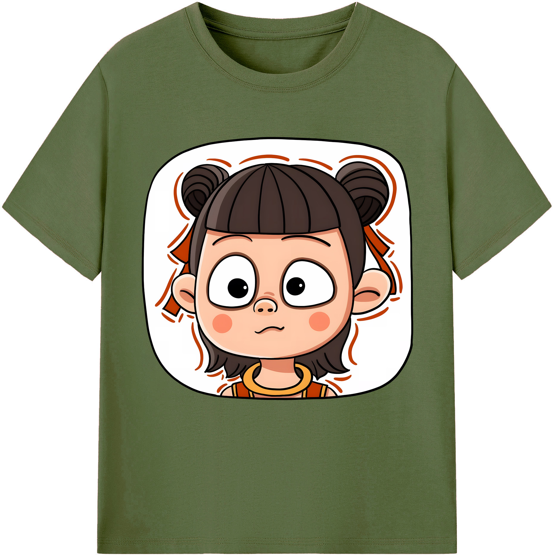 （画像用） Ne Zha 2 ナタ 魔童の大暴れ 綿100％半袖Tシャツ（フロントプリント）